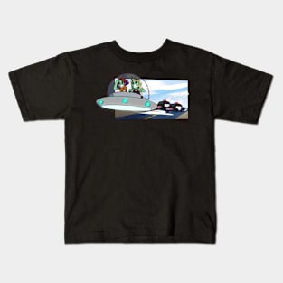 Aliens on the run Kids T-Shirt